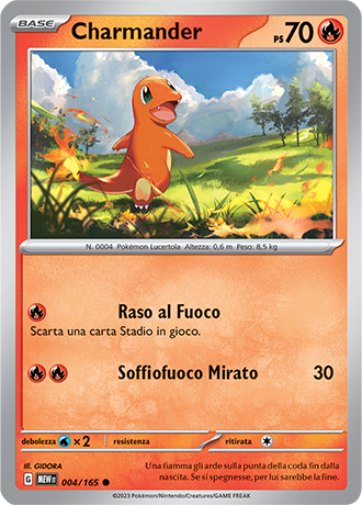 Charmander 004/165 - ITA - Mint - Scarlatto e Violetto - 151 - Carta Pokemon