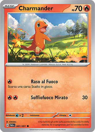 Charmander 007/091 Reverse Holo - ITA - Near Mint - Scarlatto e Violetto - Destino di Paldea - Carta Pokemon