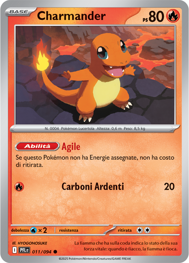 Charmander PFL 011/094 - ITA - Near Mint - Megaevoluzione - Fiamme Spettrali - Carta Pokemon