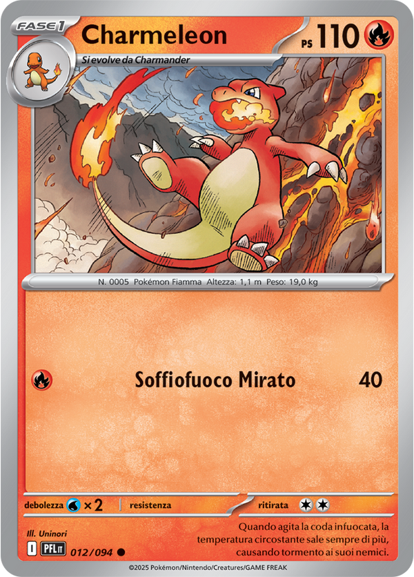 Charmeleon PFL 012/094 Reverse Holo - ITA - Near Mint - Megaevoluzione - Fiamme Spettrali - Carta Pokemon