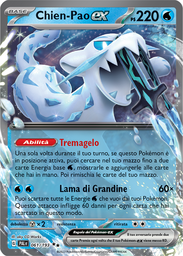 Chien-Pao ex 061/193 - ITA - Near Mint - Scarlatto e Violetto - Evoluzioni a Paldea - Carta Pokemon