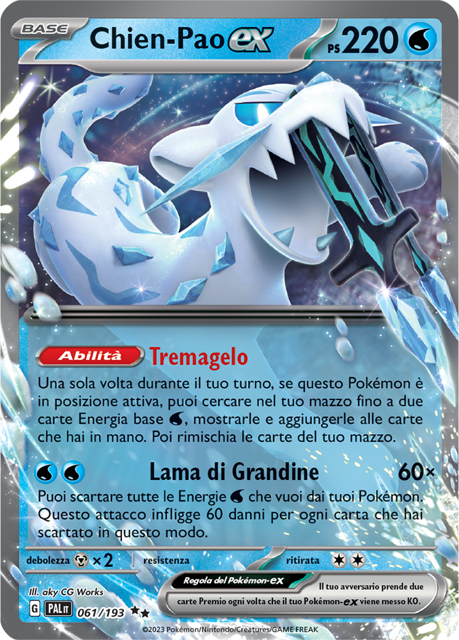 Chien-Pao ex 061/193 - ITA - Near Mint - Scarlatto e Violetto - Evoluzioni a Paldea - Carta Pokemon