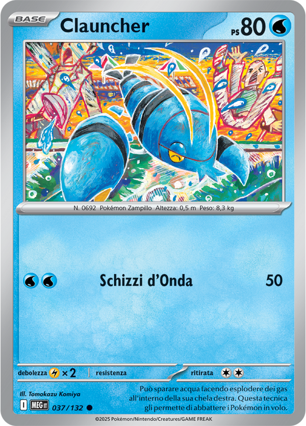 Clauncher MEG 037/132 Reverse Holo - ITA - Near Mint - Megaevoluzione - Carta Pokemon