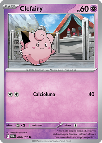 Clefairy 078/167 Reverse Holo Comune - ITA - Near Mint - Scarlatto e Violetto - Crepuscolo Mascherato - Carta Pokemon