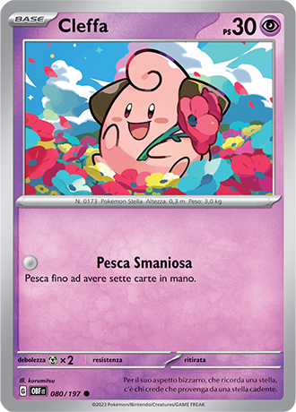 Cleffa 080/197 - ITA - Near Mint - Scarlatto e Violetto - Ossidiana Infuocata - Carta Pokemon