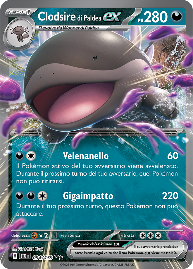 Clodsire di Paldea-ex 094/159 - ITA - Near Mint - Scarlatto e Violetto - Avventure Insieme - Carta Pokemon