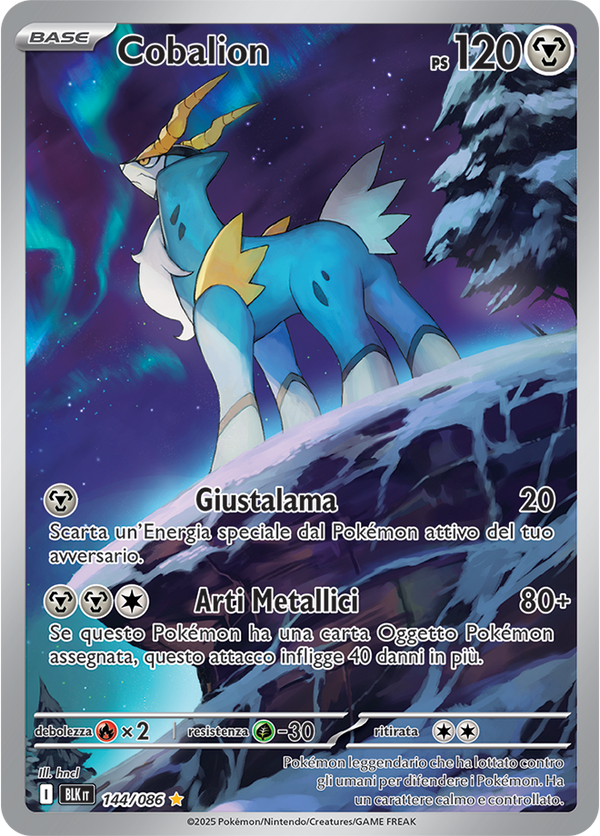 376Cobalion BLK 144/086 - ITA - Near Mint - Scarlatto e Violetto - Luce Nera - Carta Pokemon