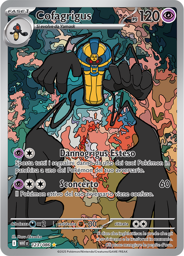 Cofagrigus WHT 123/086 - ITA - Near Mint - Scarlatto e Violetto - Fuoco Bianco - Carta Pokemon