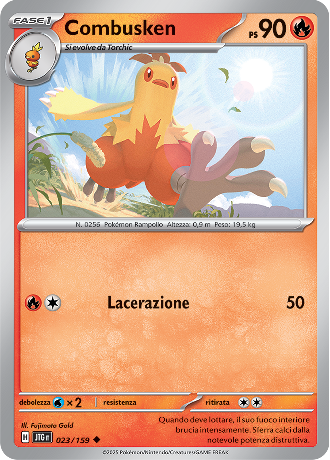 Combusken 023/159 Reverse Holo - ITA - Near Mint - Scarlatto e Violetto - Avventure Insieme - Carta Pokemon