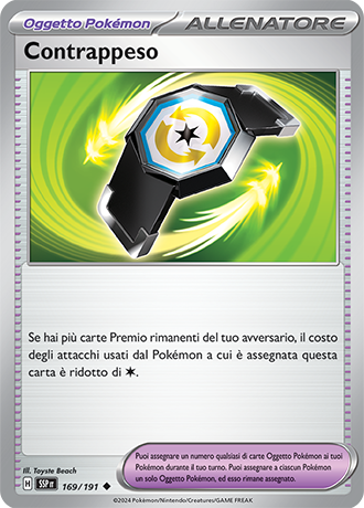 Contrappeso 169/191 Reverse Holo - ITA - Near Mint - Scarlatto e Violetto - Scintille Folgoranti - Carta Pokemon