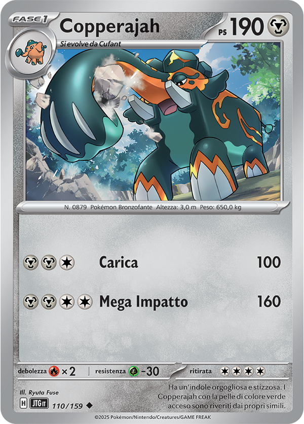 Copperajah JTG 110/159 Reverse Holo - ITA - Near Mint - Scarlatto e Violetto - Avventure Insieme - Carta Pokemon