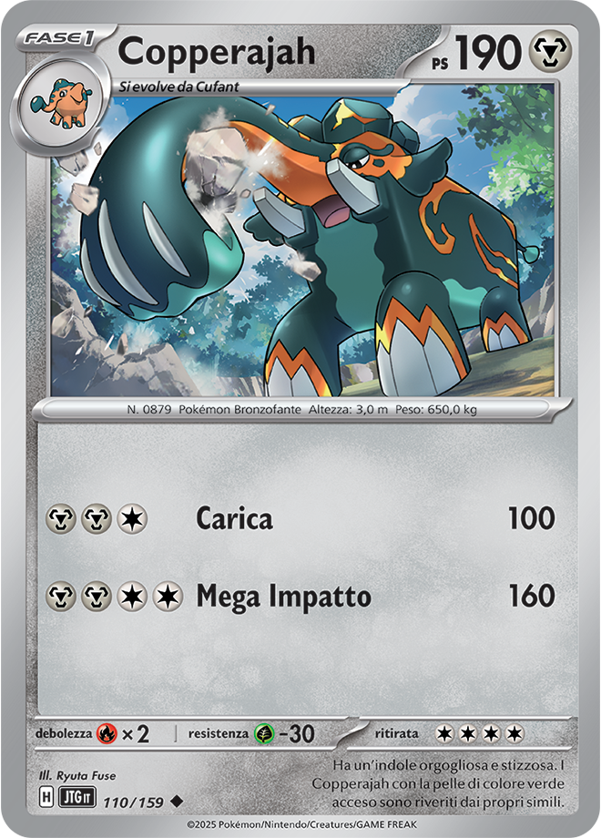 Copperajah JTG 110/159 Reverse Holo - ITA - Near Mint - Scarlatto e Violetto - Avventure Insieme - Carta Pokemon