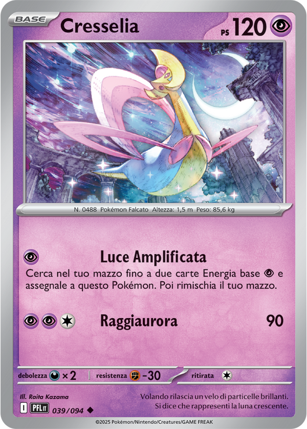 Cresselia PFL 039/094 Reverse Holo - ITA - Near Mint - Megaevoluzione - Fiamme Spettrali - Carta Pokemon