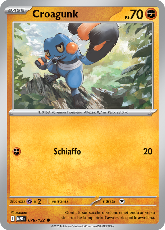 Croagunk MEG 078/132 - ITA - Near Mint - Megaevoluzione - Carta Pokemon