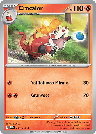 Crocalor 036/193 Reverse Holo - ITA - Near Mint - Scarlatto e Violetto - Evoluzioni a Paldea - Carta Pokemon