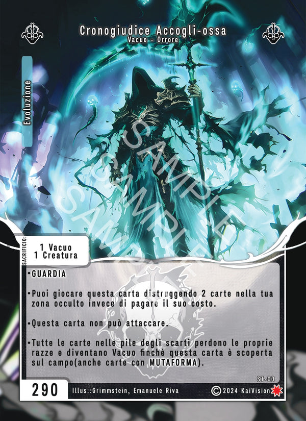 Cronogiudice Accogli-ossa ST - 03 Super Rara Cloud Foil Extended Art - 1a Edizione - ITA - Near Mint - Serie Torneo - Carta Creatures of Exo
