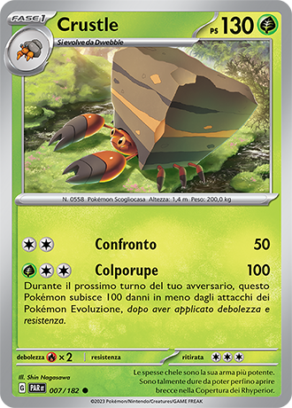 Crustle 007/182 Reverse Holo - ITA - Near Mint - Scarlatto e Violetto - Paradosso Temporale - Carta Pokemon