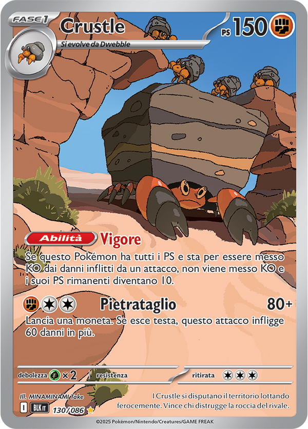 362Crustle BLK 130/086 - ITA - Near Mint - Scarlatto e Violetto - Luce Nera - Carta Pokemon