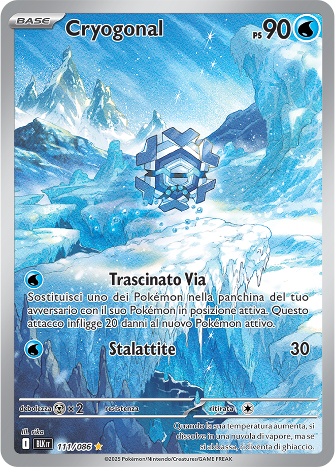 343Cryogonal BLK 111/086 - ITA - Near Mint - Scarlatto e Violetto - Luce Nera - Carta Pokemon
