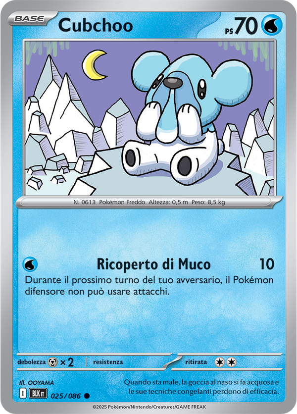 096Cubchoo BLK 025/086 Reverse Holo Poke Ball - ITA - Near Mint - Scarlatto e Violetto - Luce Nera - Carta Pokemon