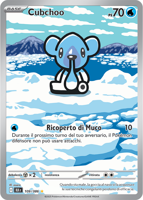 341Cubchoo BLK 109/086 - ITA - Near Mint - Scarlatto e Violetto - Luce Nera - Carta Pokemon