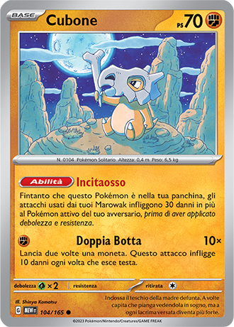 Cubone 104/165 - ITA - Mint - Scarlatto e Violetto - 151 - Carta Pokemon