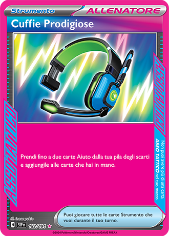 Cuffie Prodigiose 183/191 - ITA - Near Mint - Scarlatto e Violetto - Scintille Folgoranti - Carta Pokemon