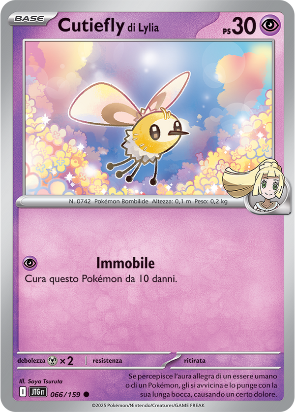 Cutiefly di Lylia 066/159 Reverse Holo - ITA - Near Mint - Scarlatto e Violetto - Avventure Insieme - Carta Pokemon