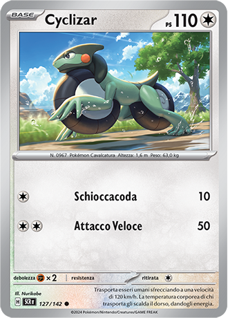 Cyclizar 127/142 - ITA - Near Mint - Scarlatto e Violetto - Corona Astrale - Carta Pokemon