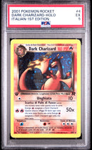 Dark Charizard TR 04/82 Rara Holo - 1a Edizione - ITA - Excellent - Gradata PSA 5 - Team Rocket - Carta Pokemon