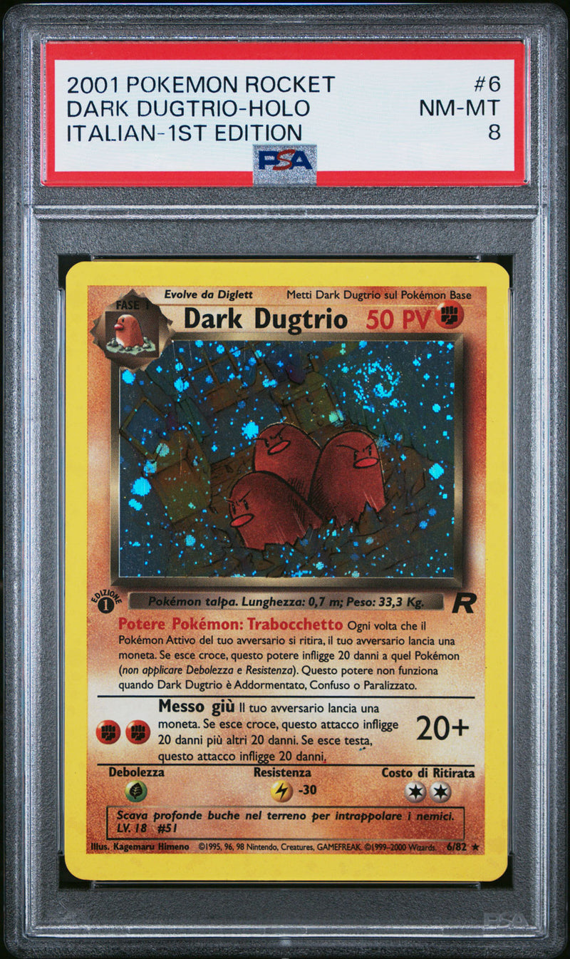 Dark Dugtrio 06/82 Holo - ITA - Near Mint - Gradata PSA 8 - Team Rocket - 1a Edizione - Carta Pokemon