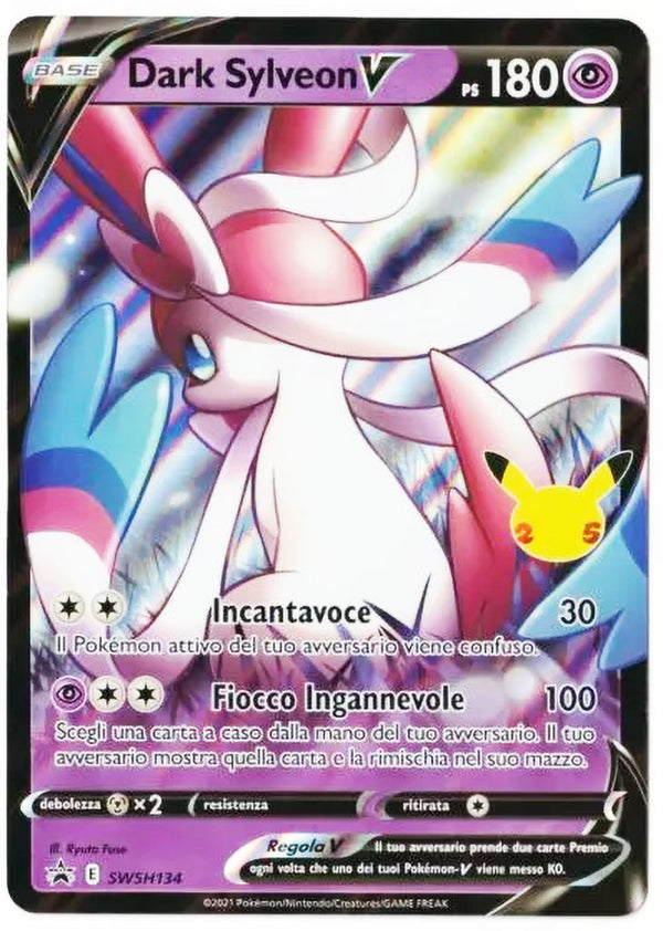 Dark Sylveon-V SWSH134 - ITA - Near Mint - Promo Spada e Scudo - Carta Pokemon