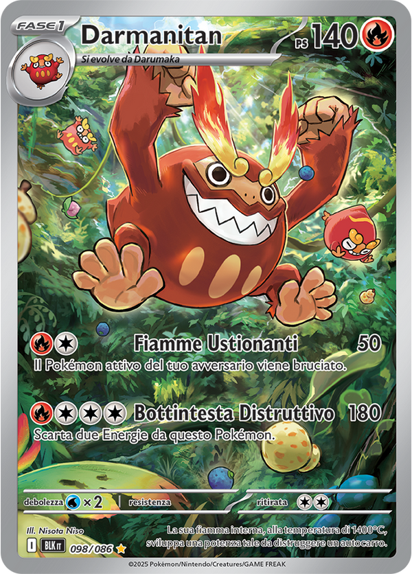 330Darmanitan BLK 098/086 - ITA - Near Mint - Scarlatto e Violetto - Luce Nera - Carta Pokemon