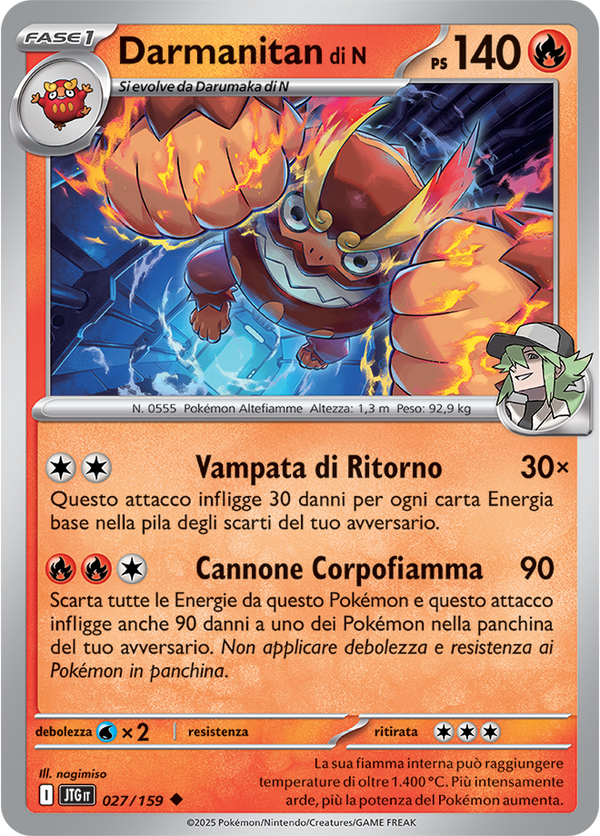 Darmanitan di N 027/159 Reverse Holo - ITA - Near Mint - Scarlatto e Violetto - Avventure Insieme - Carta Pokemon