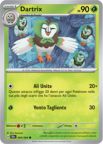 Dartrix 004/064 Reverse Holo Comune - ITA - Near Mint - Scarlatto e Violetto - Segreto Fiabesco - Carta Pokemon
