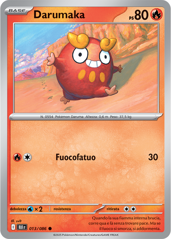 049Darumaka BLK 013/086 Reverse Holo Master Ball - ITA - Near Mint - Scarlatto e Violetto - Luce Nera - Carta Pokemon