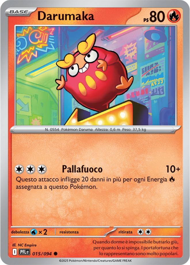 Darumaka PFL 015/094 Reverse Holo - ITA - Near Mint - Megaevoluzione - Fiamme Spettrali - Carta Pokemon