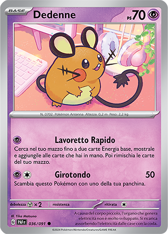 Dedenne 036/091 - ITA - Mint - Scarlatto e Violetto - Destino di Paldea - Carta Pokemon