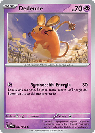 Dedenne 094/198 Reverse Holo - ITA - Near Mint - Scarlatto e Violetto - Carta Pokemon