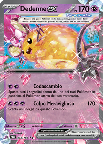 Dedenne ex 093/193 - ITA - Near Mint - Scarlatto e Violetto - Evoluzioni a Paldea - Carta Pokemon