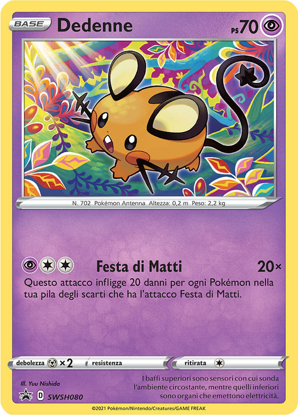 Dedenne SWSH080 Holo - ITA - Mint - Promo Spada e Scudo - Carta Pokemon