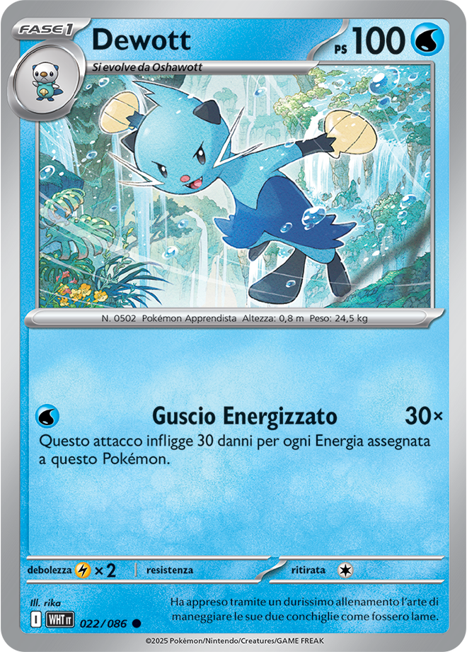 Dewott WHT 022/086 Reverse Holo - ITA - Near Mint - Scarlatto e Violetto - Fuoco Bianco - Carta Pokemon