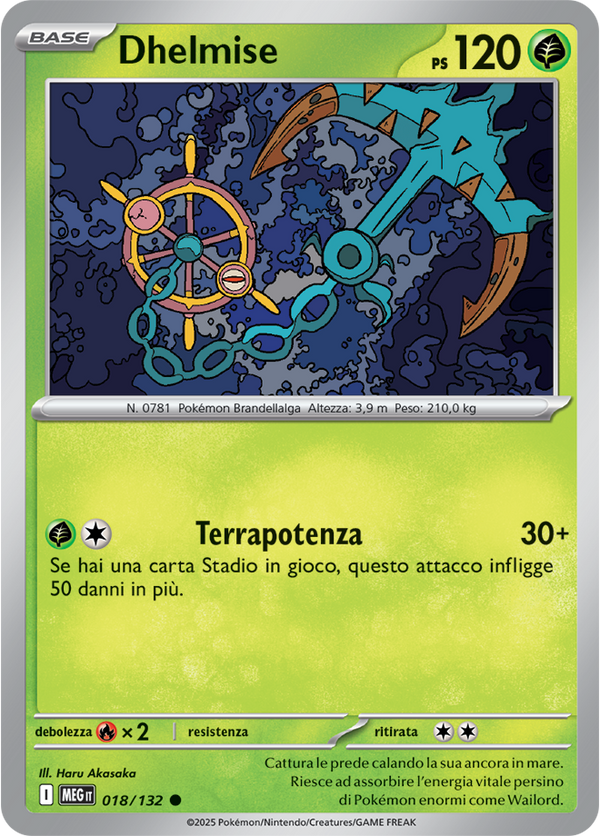 Dhelmise MEG 018/132 - ITA - Near Mint - Megaevoluzione - Carta Pokemon