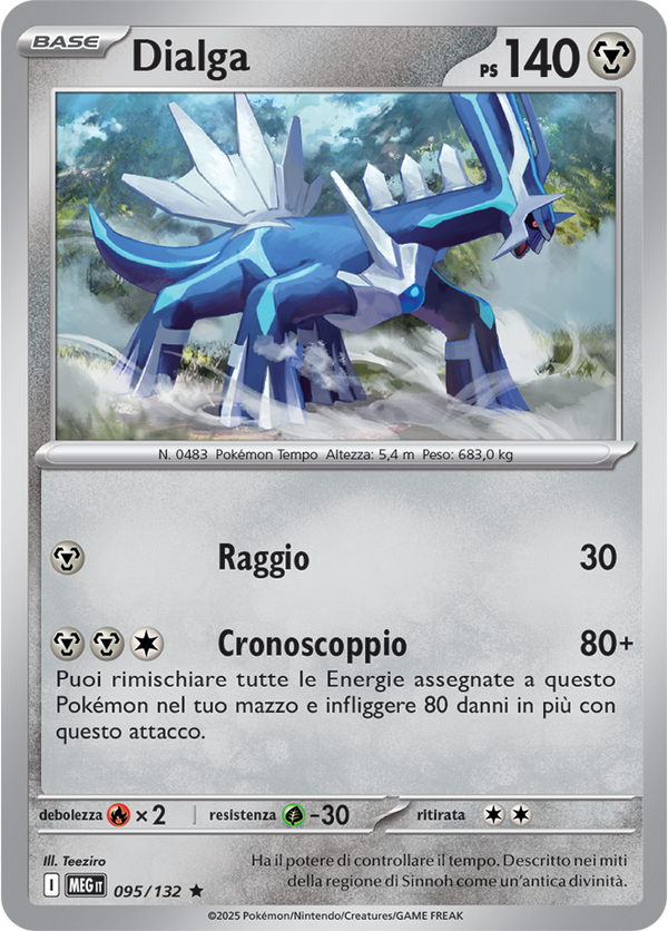 Dialga MEG 095/132 Reverse Holo - ITA - Near Mint - Megaevoluzione - Carta Pokemon