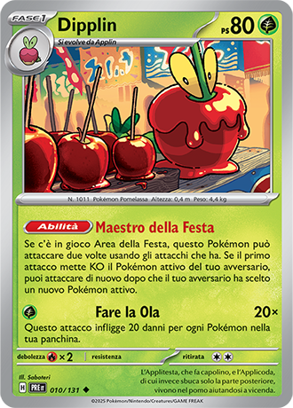 Dipplin 010/131 Reverse Holo - ITA - Near Mint - Scarlatto e Violetto - Evoluzioni Prismatiche - Carta Pokemon