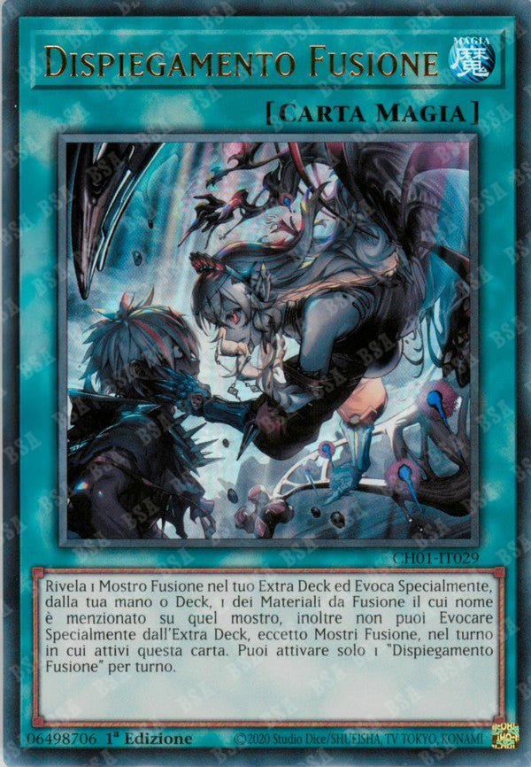 Dispiegamento Fusione CH01-IT029 Ultra Rare - 1a Edizione - ITA - Near Mint - I Deck delle Cronache: il Caduto & la Virtuosa - Carta Yu-Gi-Oh!