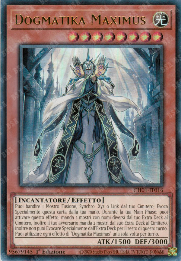 Dogmatika Maximus CH01-IT016 Ultra Rare - 1a Edizione - ITA - Near Mint - I Deck delle Cronache: il Caduto & la Virtuosa - Carta Yu-Gi-Oh!