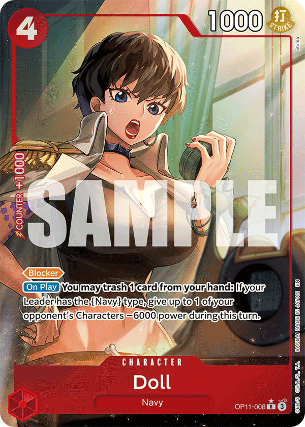Doll OP11-008 V2 - Character Rosso Alternate Art - Near Mint - A Fist of Divine Speed - Carta One Piece Card Game