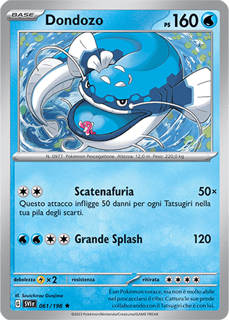 Dondozo 061/198 Reverse Holo - ITA - Near Mint - Scarlatto e Violetto - Carta Pokemon