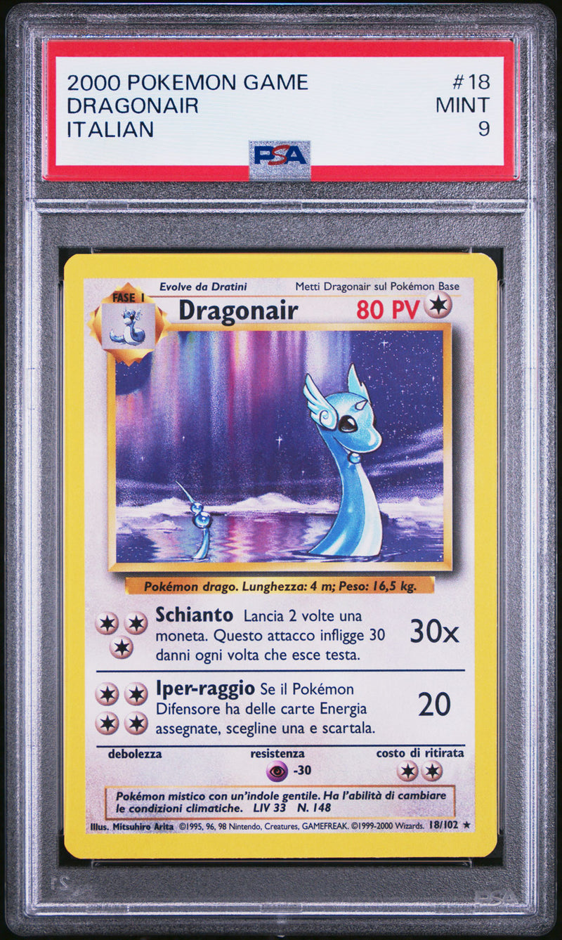 Dragonair 018/102 - ITA - Mint - Gradata PSA 9 - Set Base - Unlimited - Carta Pokemon